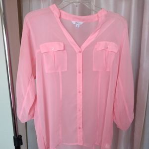 Pink button down blouse